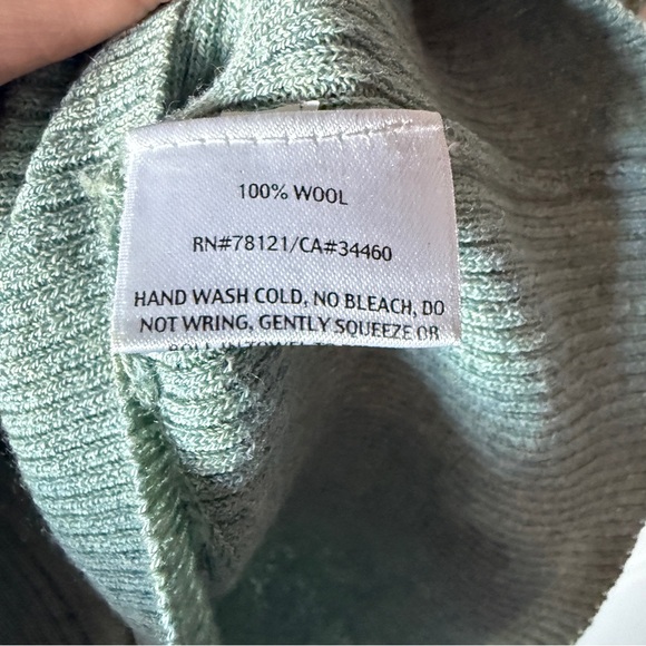 Eileen Fisher Washable Wool Diagonal Air 2-way Zip Up Cardigan Green sz Small - Picture 3 of 5